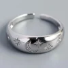 ANILLO DE PLATA LUNA Y ESTRELLAS