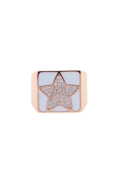 ANILLO ESMALTE BLANCO CON ESTRELLA