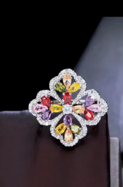 ANILLO FLOR JOYA MULTI COLOR