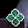 ANILLO FLOR JOYA VERDE ESMERALDA