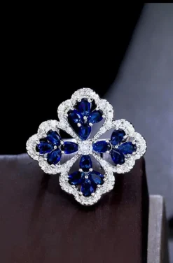 ANILLO FLOR JOYA ZAFIRO