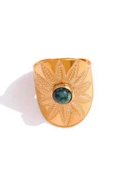 ANILLO FLOR Y TURQUESA