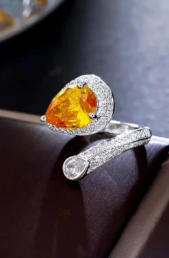 ANILLO GOTA DE AGUA AMARILLA