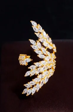 ANILLO HOJAS PALMERA DORADO