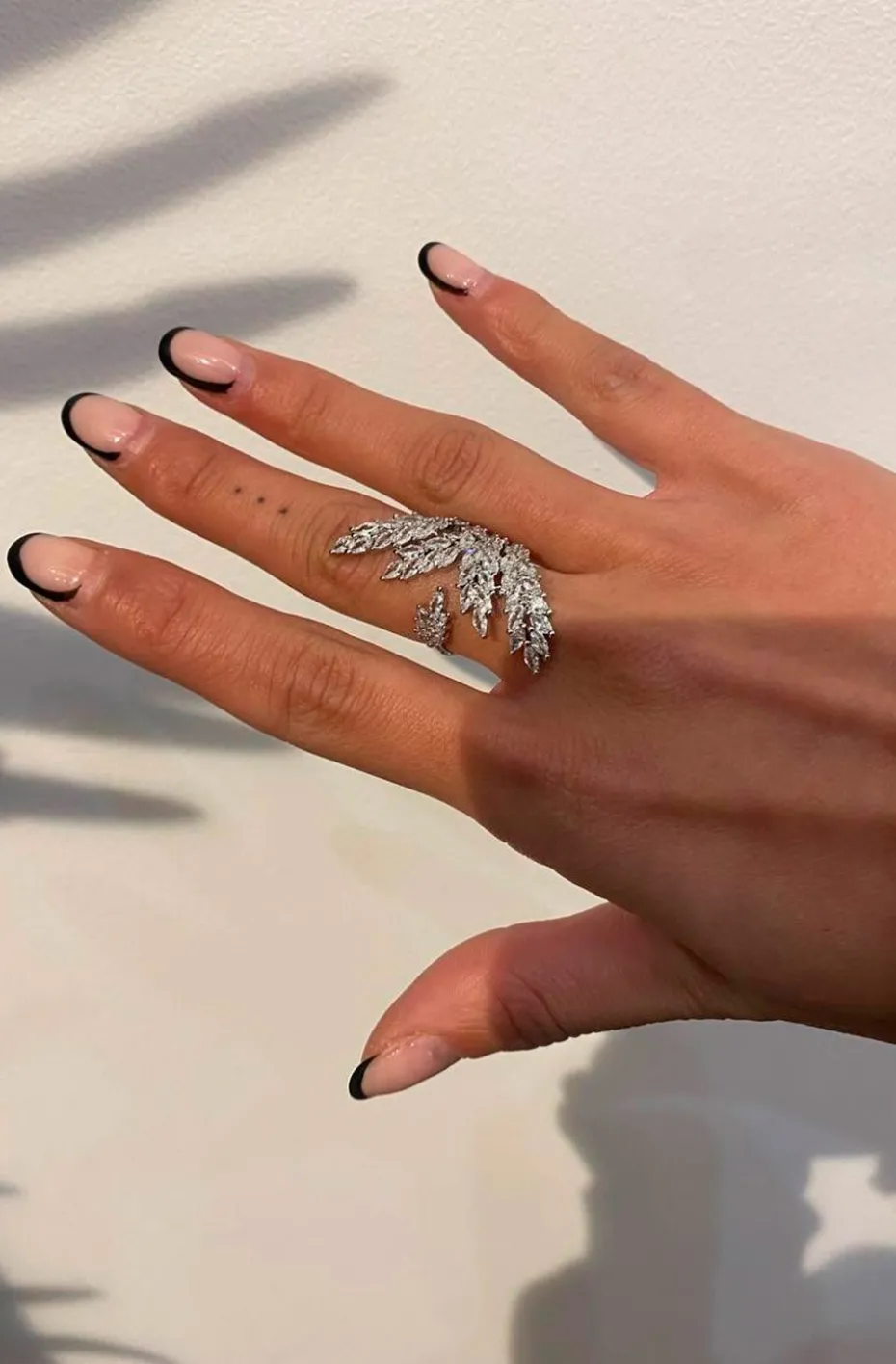 ANILLO HOJAS PALMERA PLATA