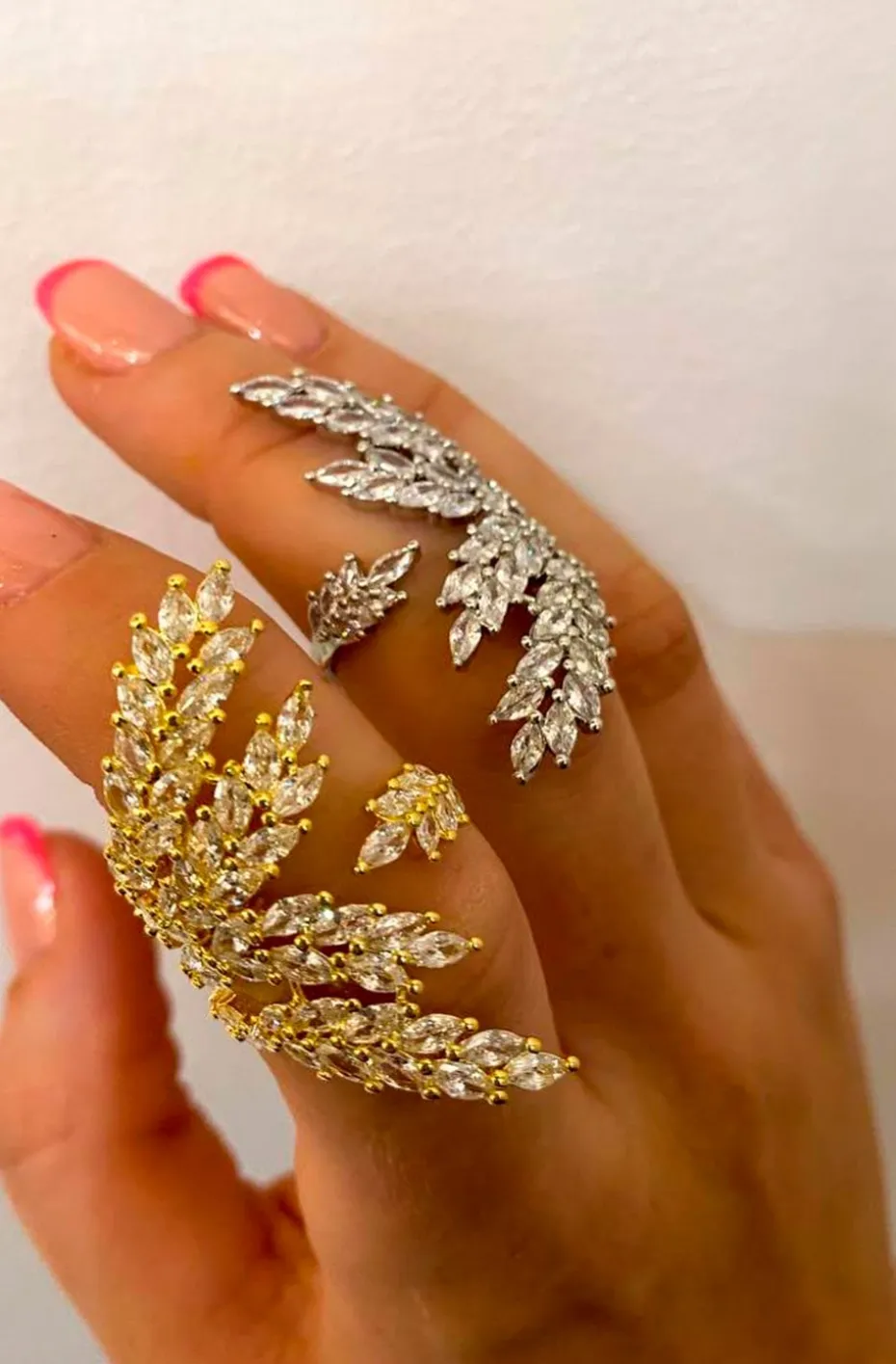 ANILLO HOJAS PALMERA PLATA
