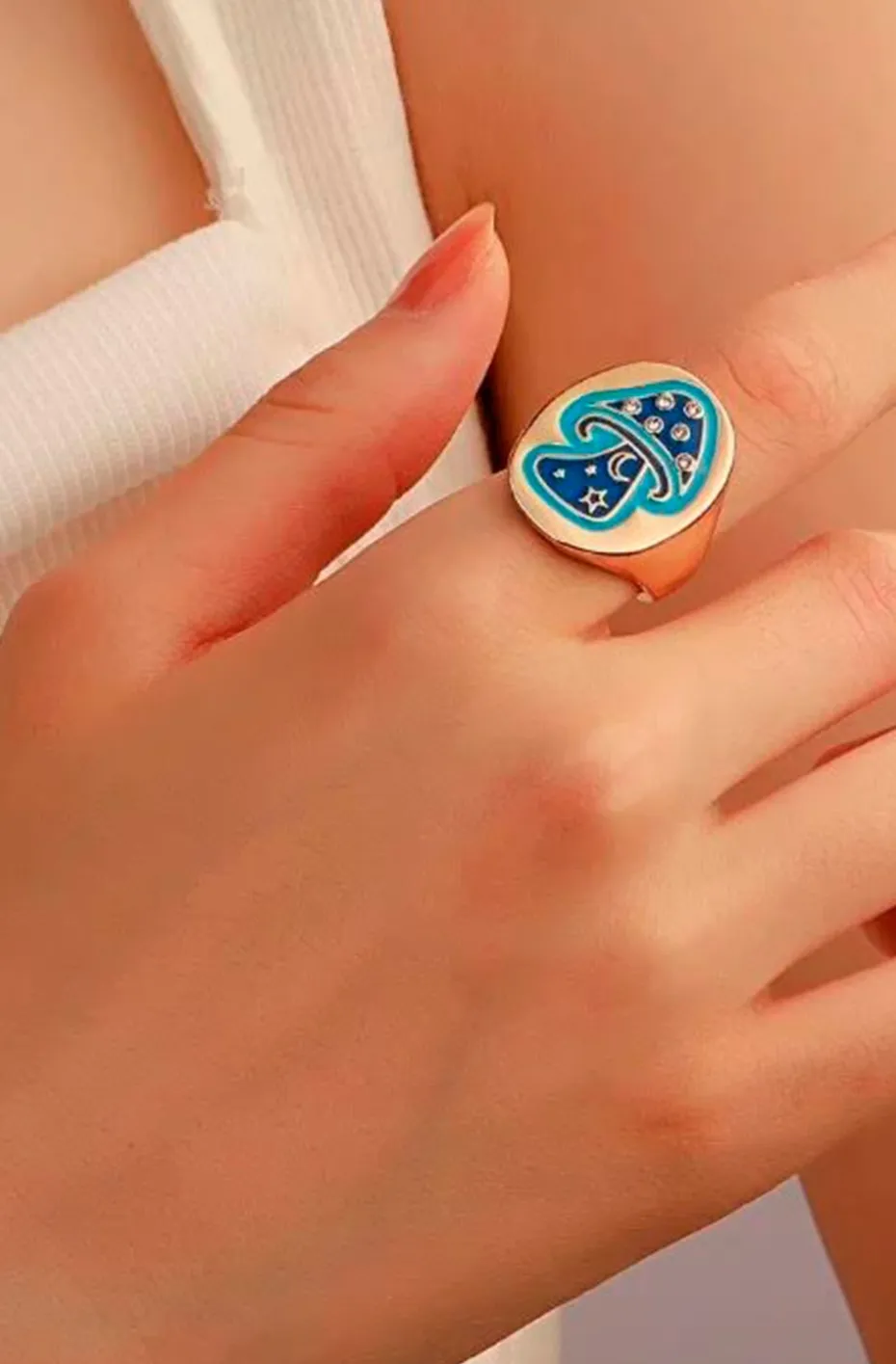 ANILLO MUSHROOM BLUE
