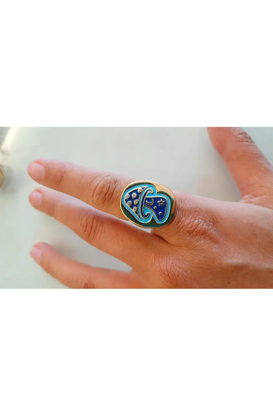ANILLO MUSHROOM BLUE