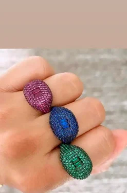 ANILLO PIEDRAS FUCSIA