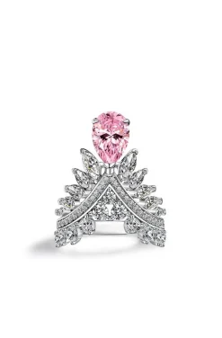 ANILLO PRINCESA DE PLATA PIEDRA ROSA