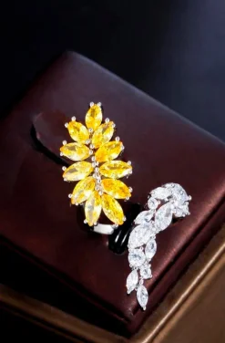 ANILLO RAMAS CON CIRCONITAS PLATA Y CITRINO