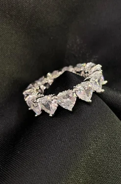 ANILLO SOLITARIO CORAZONES PLATA