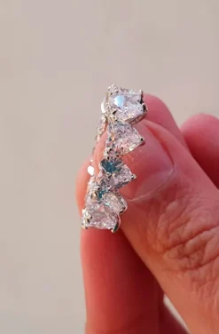 ANILLO SOLITARIO CORAZONES PLATA