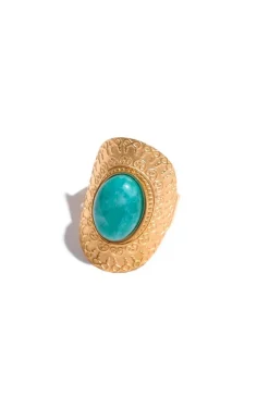 ANILLO TURQUESA DORADO