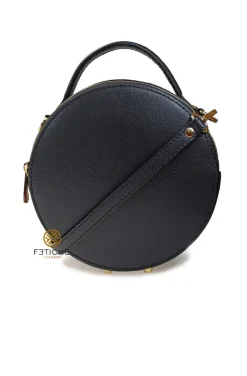 BOLSO PIEL CIRCULAR NEGRO