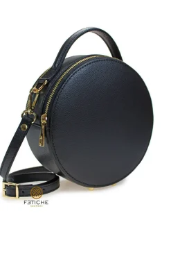 BOLSO PIEL CIRCULAR NEGRO