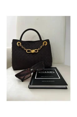 BOLSO TRENZADO PIEL MARRÓN CHOCOLATE