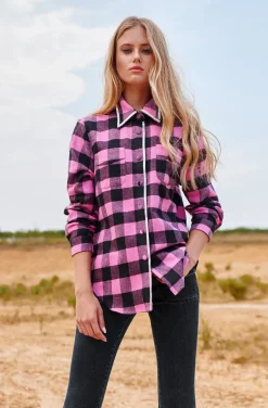 CAMISA ROWEN CON CRISTALES ROSA BY FETICHE SUANCES