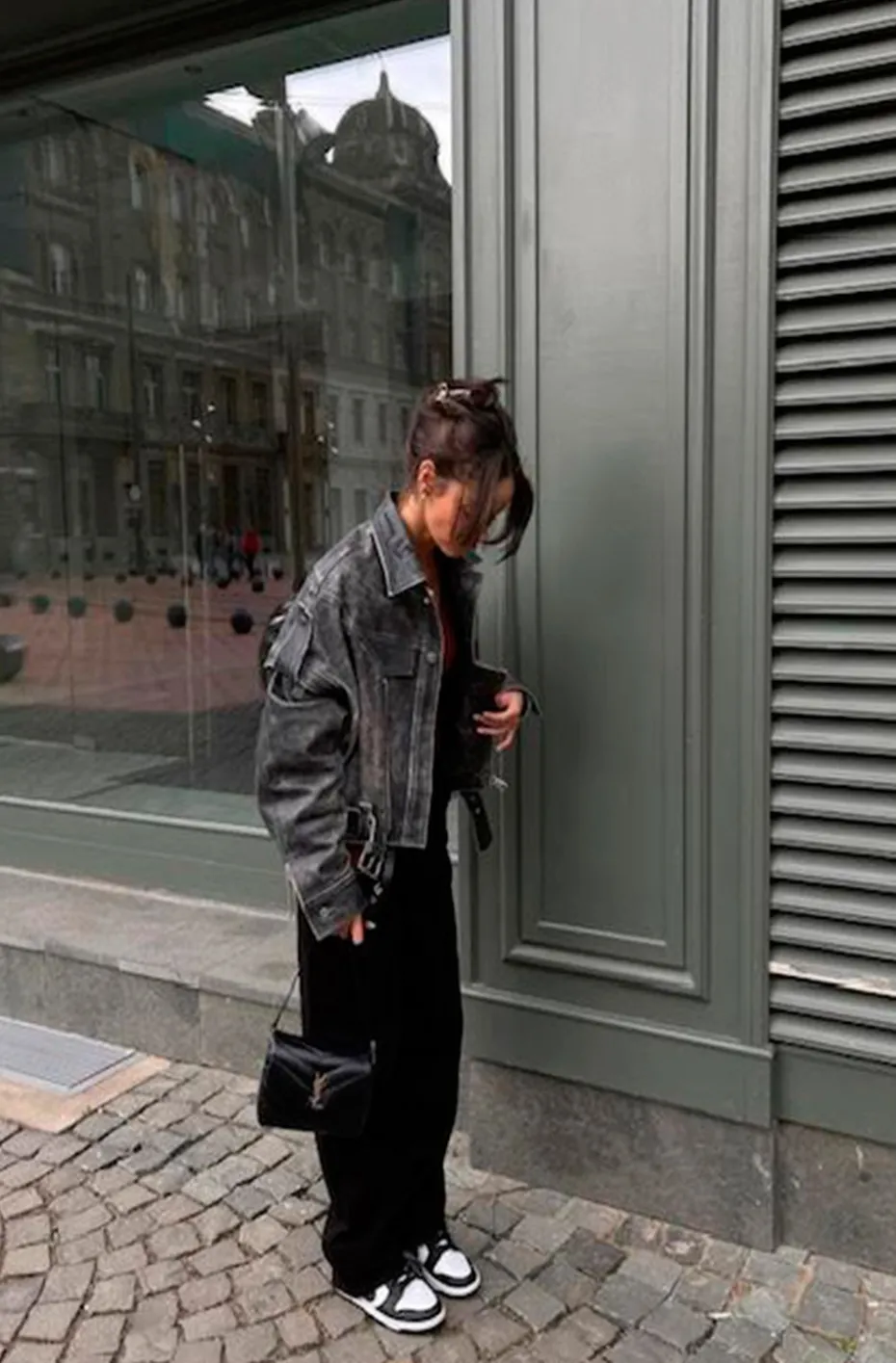 CHAQUETA DE CUERO OVERSIZED VINTAGE