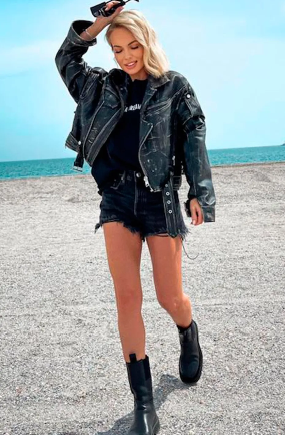 CHAQUETA DE CUERO OVERSIZED VINTAGE
