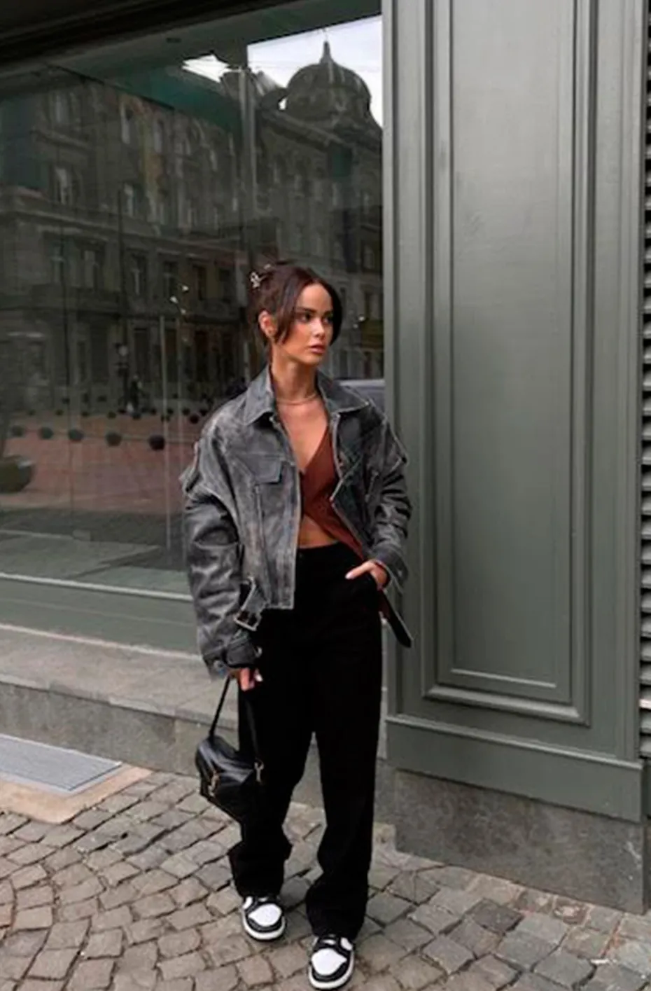 CHAQUETA DE CUERO OVERSIZED VINTAGE
