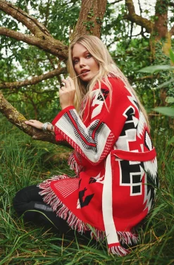 CHAQUETA RED NAVAJO CARDIGAN BY FETICHE SUANCES