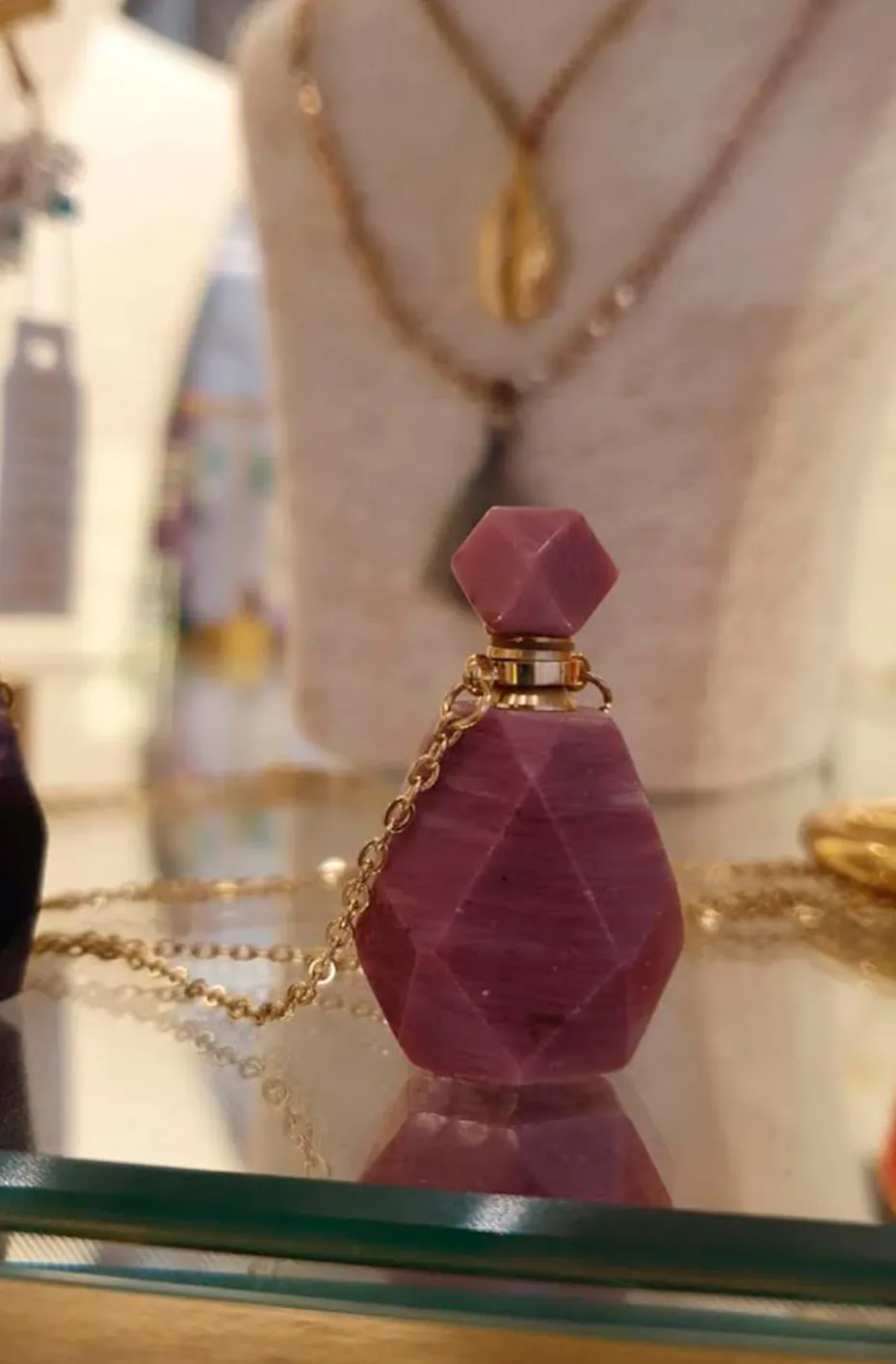 COLLAR BOTELLITA BOHO JADE ROSA