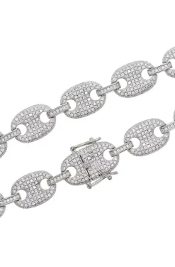 COLLAR CADENA PLATA ESLABONES café