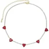 COLLAR CORAZONES RUBIES