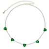 COLLAR CORAZONES VERDE ESMERALDA
