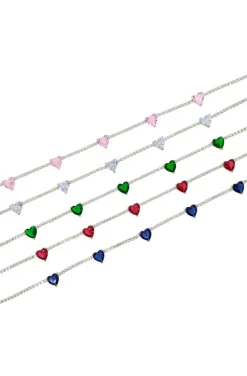 COLLAR CORAZONES VERDE ESMERALDA