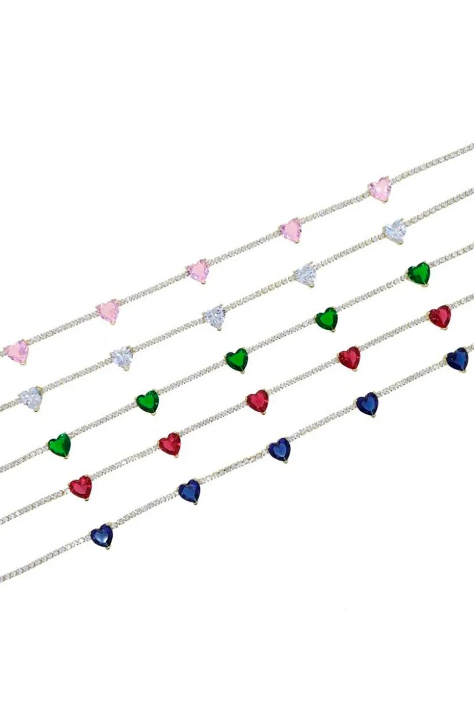 COLLAR CORAZONES VERDE ESMERALDA