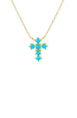 COLLAR CRUZ TURQUESA