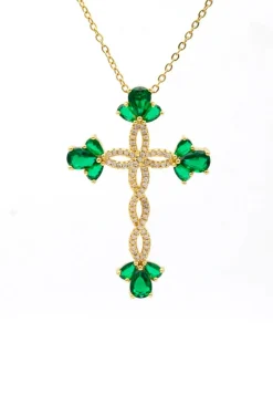 COLLAR CRUZ VERDE ESMERALDA