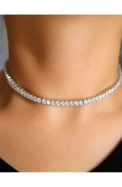 COLLAR DE CIRCONITAS PLATEADO