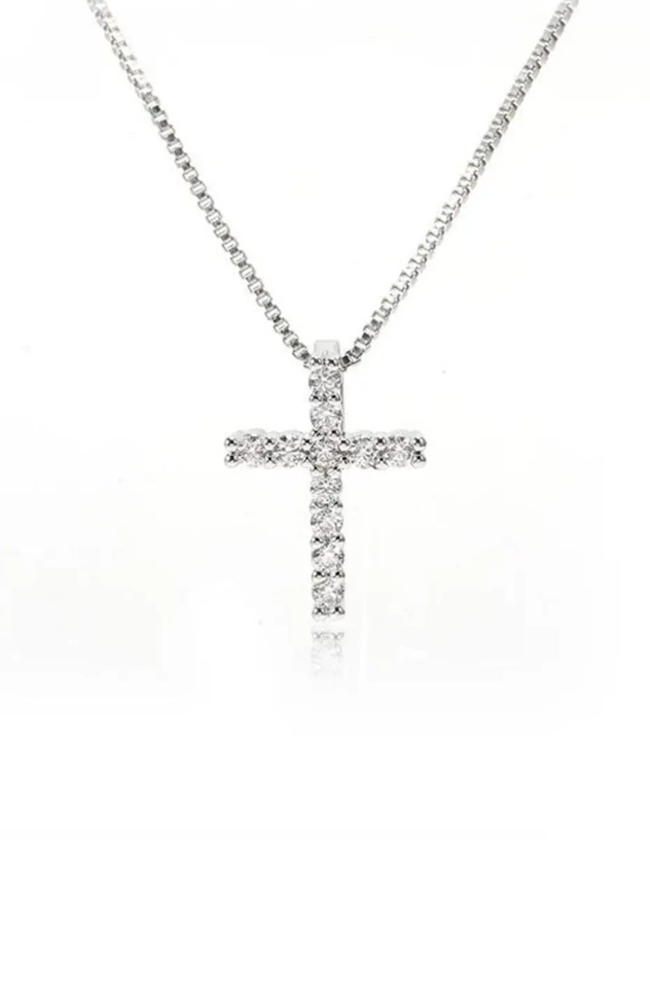 COLLAR DE CRUZ PLATA CON CIRCONITAS