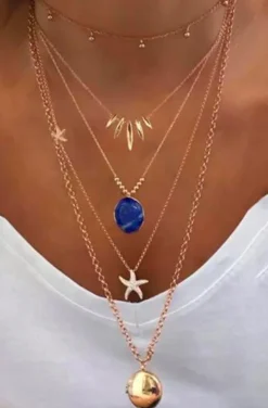 COLLAR ESTRELLA DE MAR Y GOTA DE AGUA