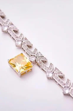 COLLAR JOYA VINTAGE CITRINO