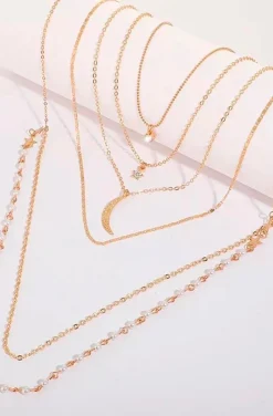 COLLAR LUNA, ESTRELLAS Y CADENAS