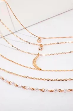 COLLAR LUNA, ESTRELLAS Y CADENAS
