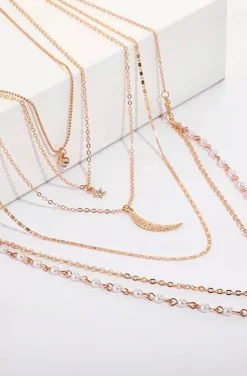 COLLAR LUNA, ESTRELLAS Y CADENAS