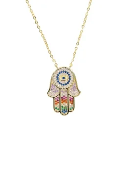 COLLAR MANO DE FATIMA MULTICOLOR