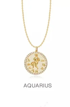 COLLAR MONEDA HOROSCOPO AQUARIO