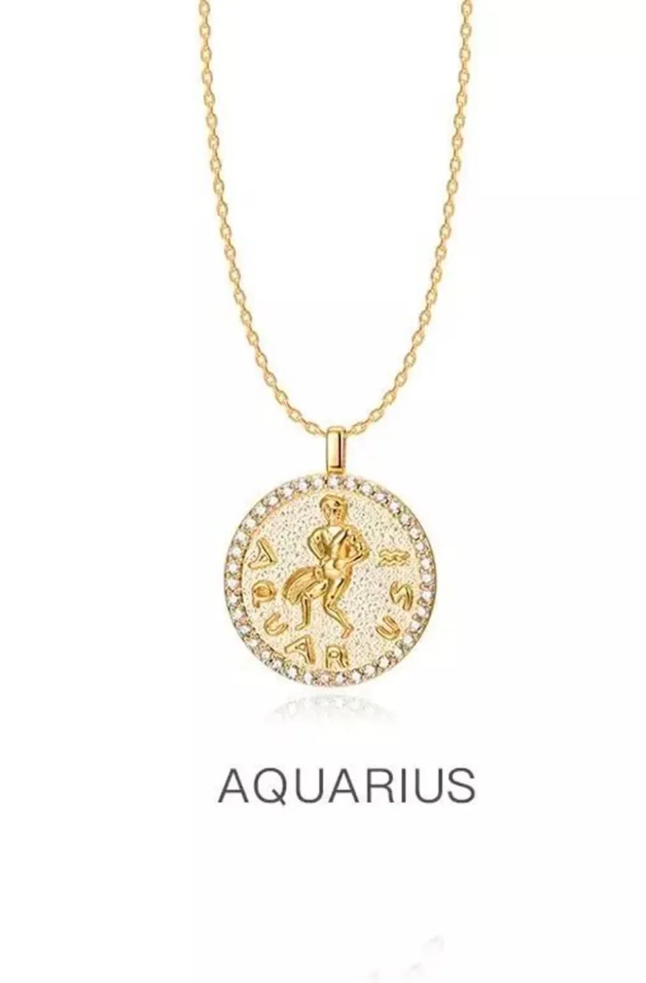 COLLAR MONEDA HOROSCOPO AQUARIO