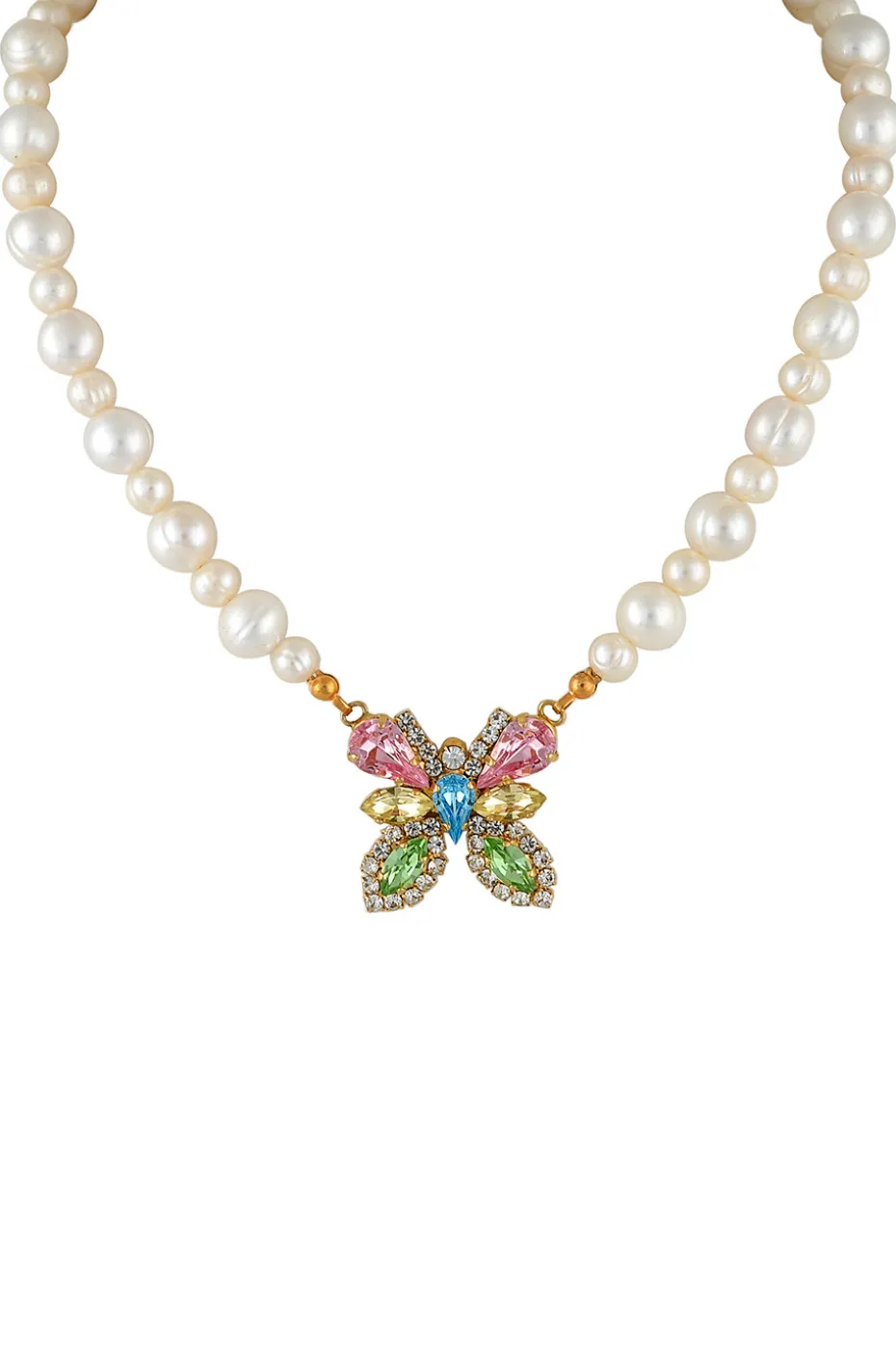COLLAR PERLAS Y MARIPOSA
