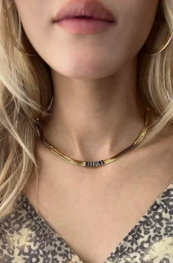 COLLAR SERPIENTE CRISTALES NEGROS