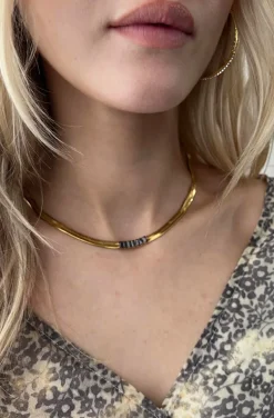 COLLAR SERPIENTE CRISTALES NEGROS