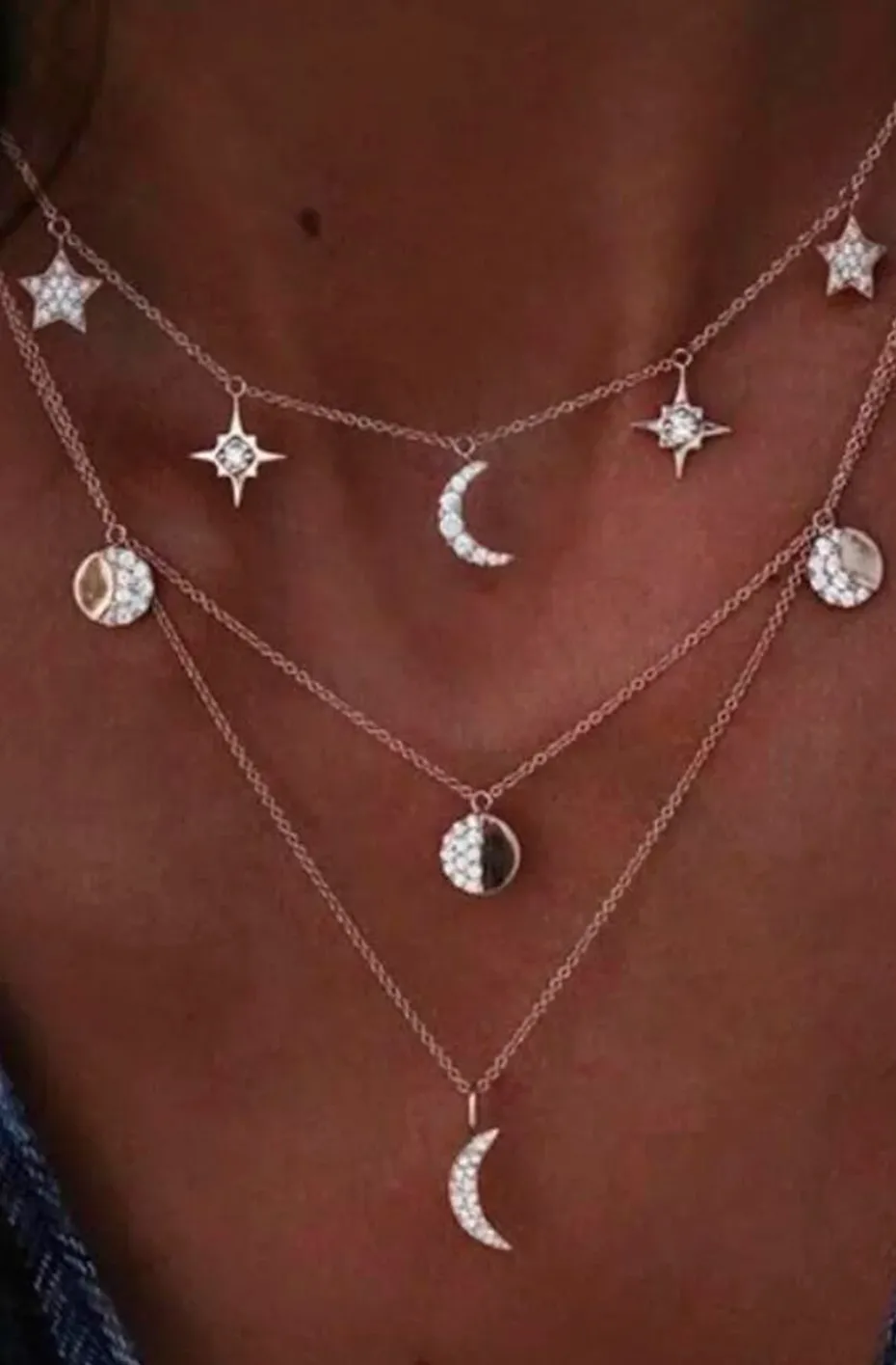 COLLAR SOL, LUNA Y ESTRELLAS