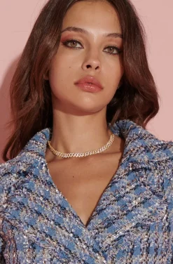 COLLAR TRENZADO CIRCONITAS DORADO