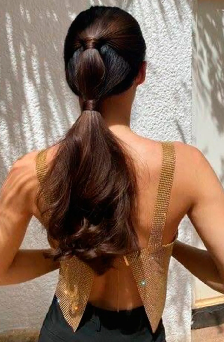 CROP TOP CRISTALES DORADO